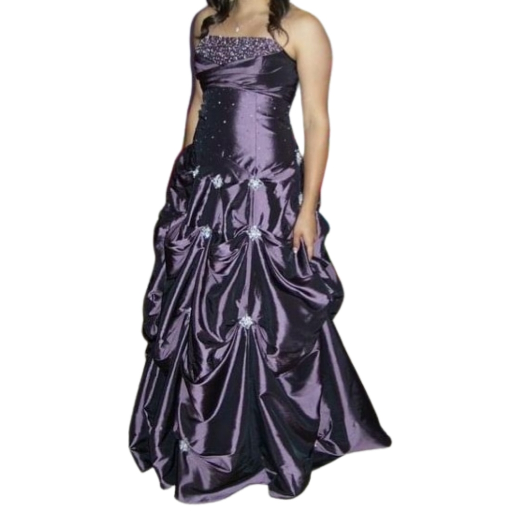 May Queen Prom Quinceanera Pageant Ballroom Gown w/Jacket Women's Size 8 Purple